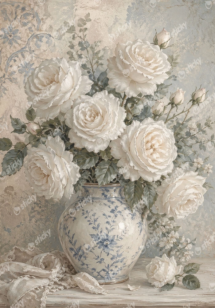 Πίνακας σε Καμβά VINTAGE DARK ACADEMIA FLOWER VASE 5