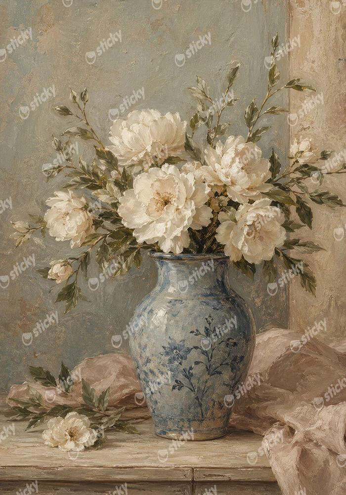 Πίνακας σε Καμβά VINTAGE DARK ACADEMIA FLOWER VASE 6