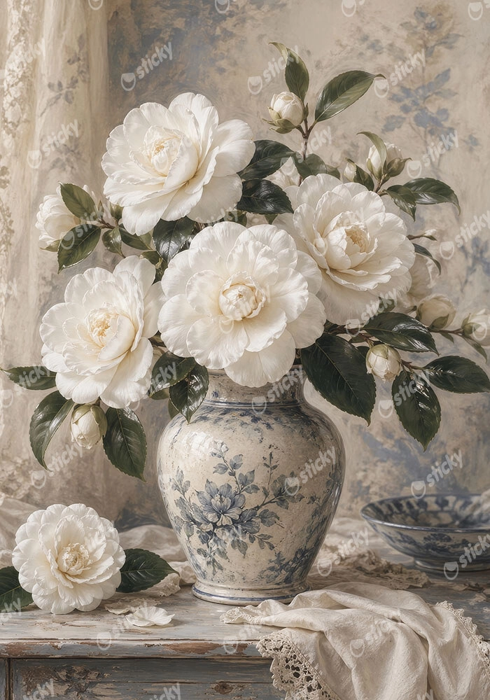 Πίνακας σε Καμβά VINTAGE DARK ACADEMIA FLOWER VASE