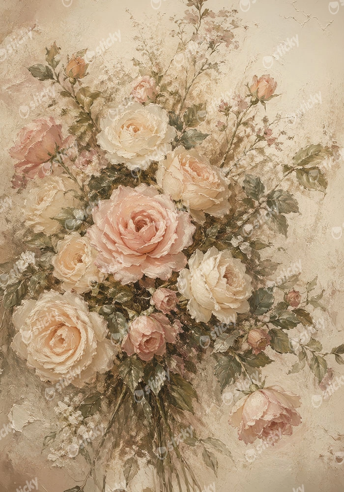 Πίνακας σε Καμβά VINTAGE DARK ACADEMIA FLOWERS 2