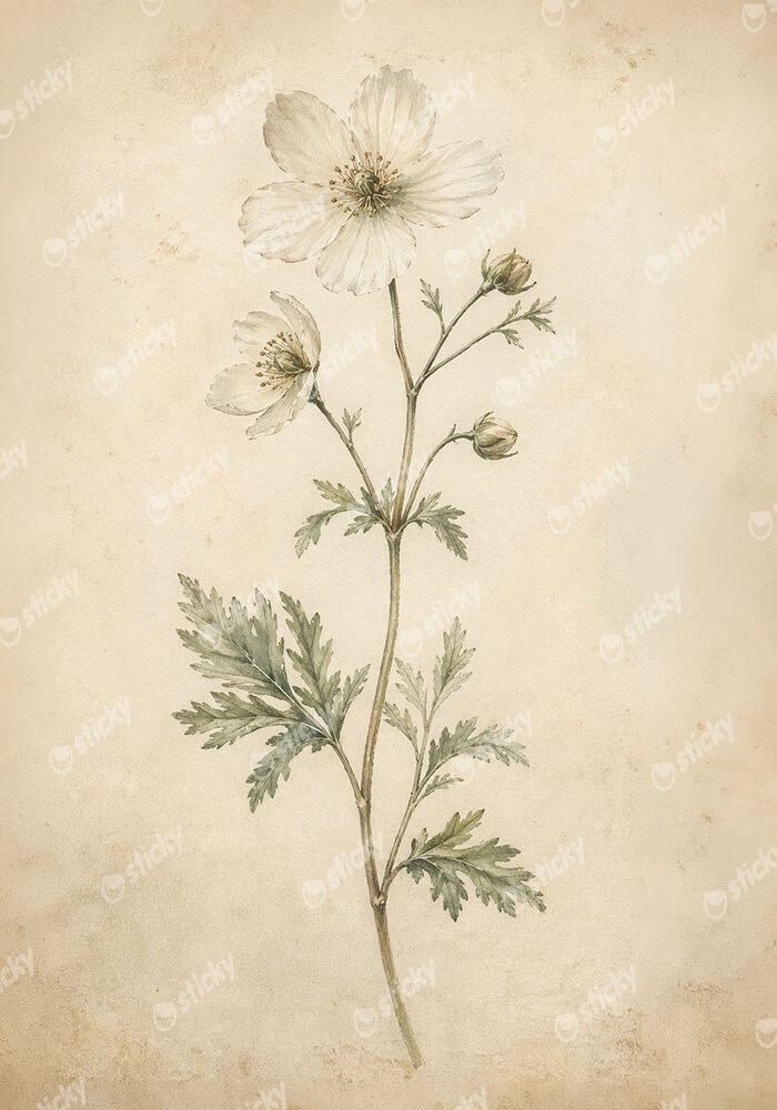 Πίνακας σε Καμβά VINTAGE DARK ACADEMIA FLOWERS 4