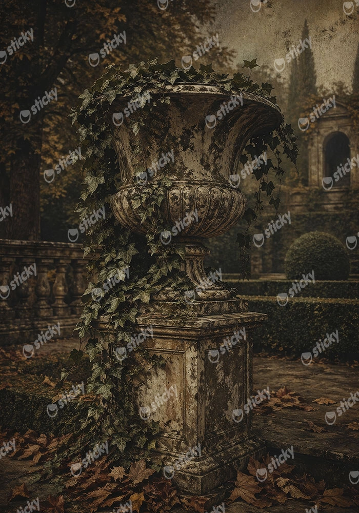 Πίνακας σε Καμβά VINTAGE DARK ACADEMIA FOUNTAIN
