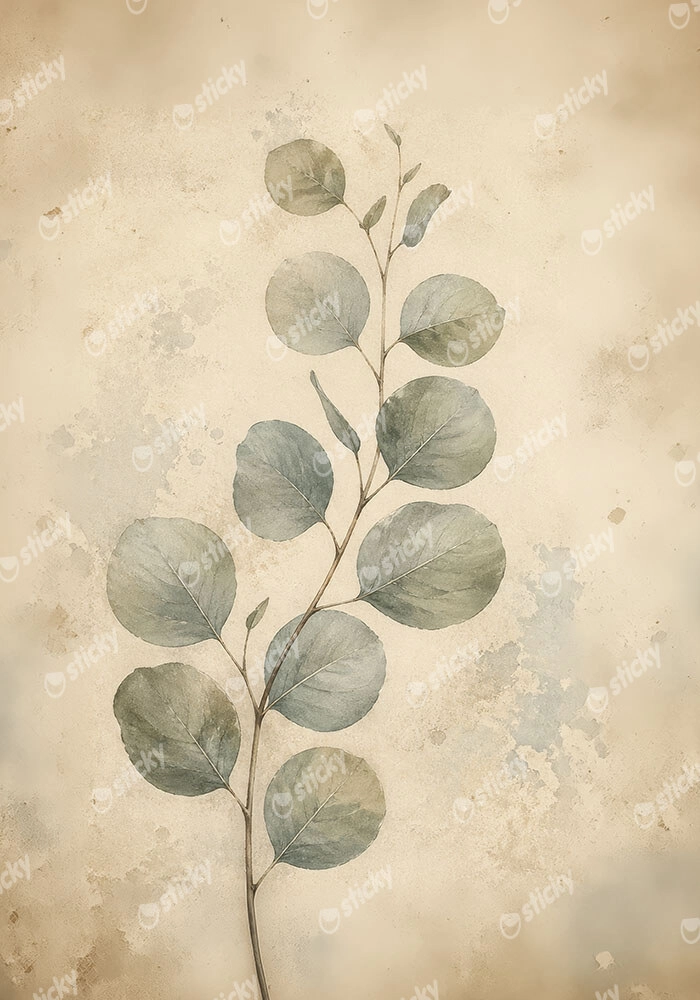 Πίνακας σε Καμβά VINTAGE DARK ACADEMIA LEAVES