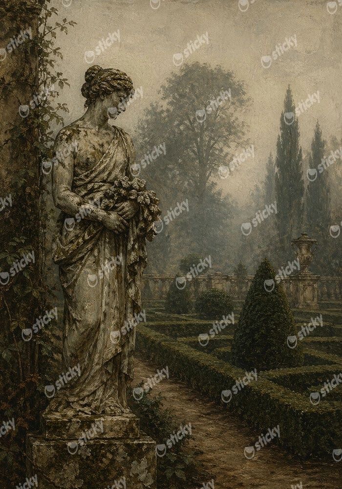 Πίνακας σε Καμβά VINTAGE DARK ACADEMIA STATUE 2