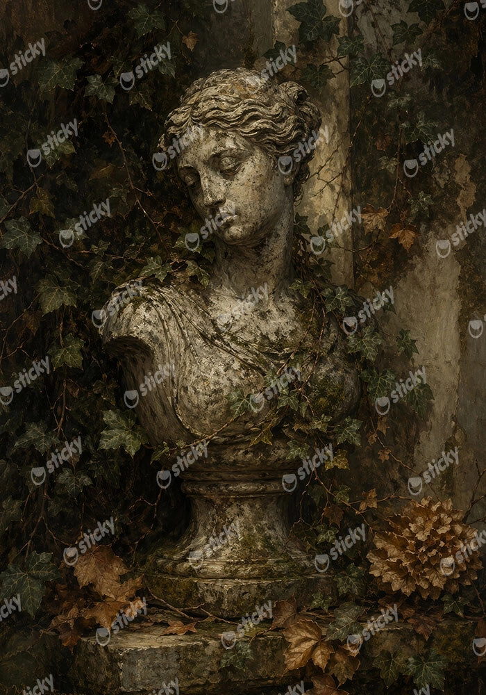 Πίνακας σε Καμβά VINTAGE DARK ACADEMIA STATUE