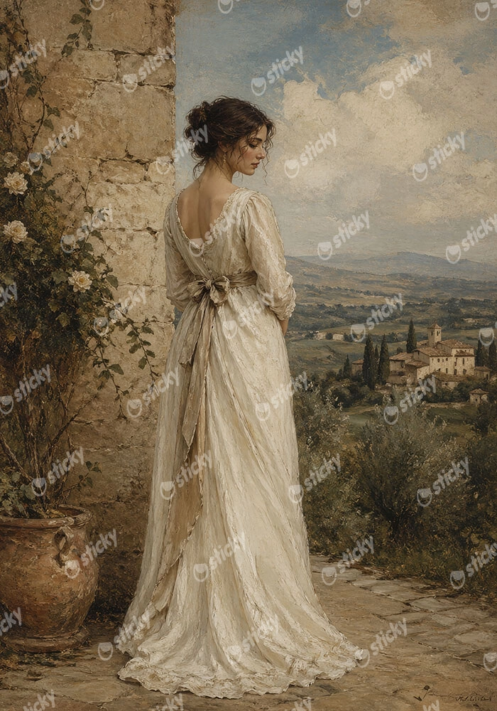 Πίνακας σε Καμβά VINTAGE DARK ACADEMIA WOMAN 2
