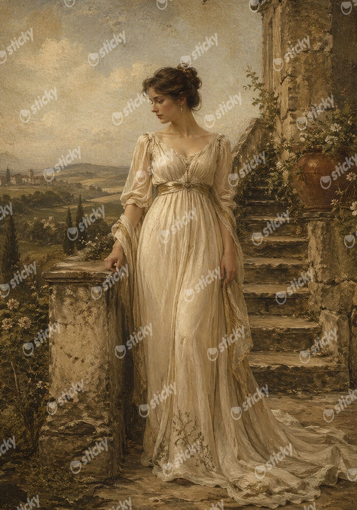 Πίνακας σε Καμβά VINTAGE DARK ACADEMIA WOMAN 5