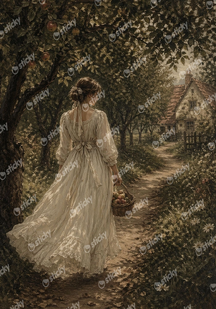 Πίνακας σε Καμβά VINTAGE DARK ACADEMIA WOMAN 9