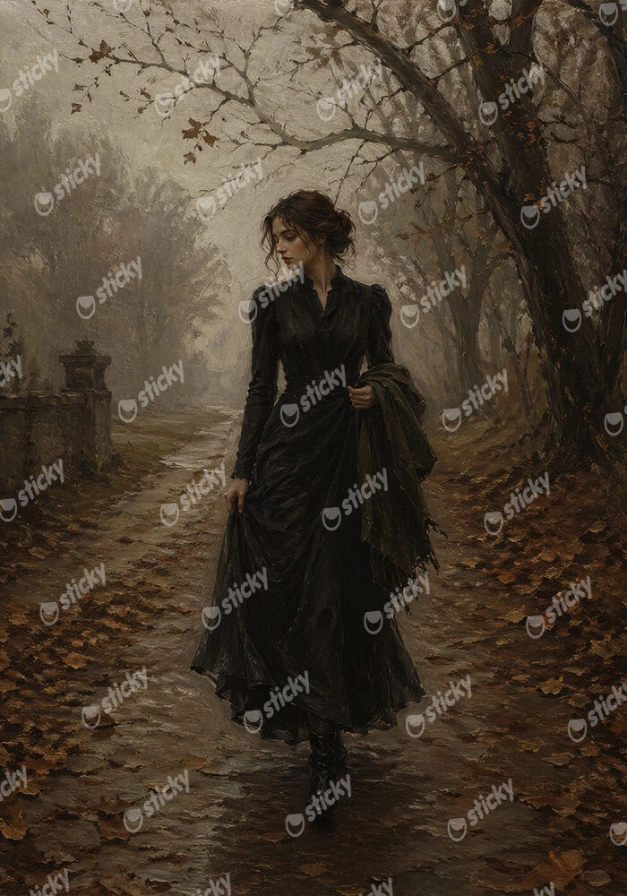 Πίνακας σε Καμβά VINTAGE DARK ACADEMIA WOMAN 12