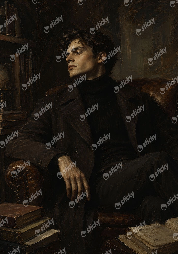Πίνακας σε Καμβά VINTAGE DARK ACADEMIA WOMAN 13