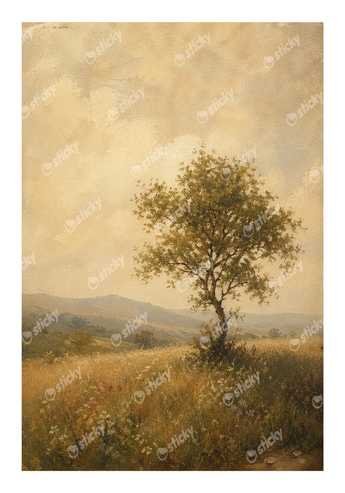 Poster VINTAGE DARK ACADEMIA LONE TREE 2