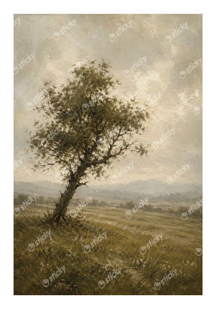 Poster VINTAGE DARK ACADEMIA LONE TREE 3