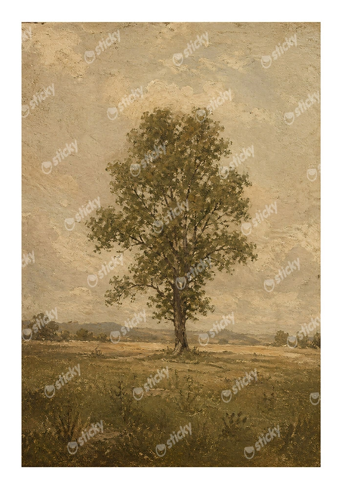 Poster VINTAGE DARK ACADEMIA LONE TREE 4
