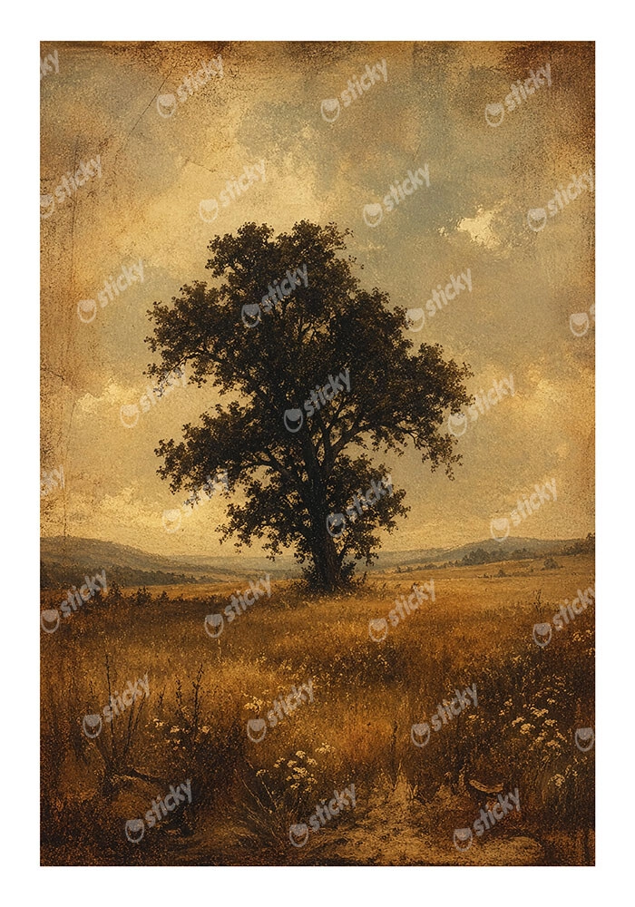 Poster VINTAGE DARK ACADEMIA LONE TREE