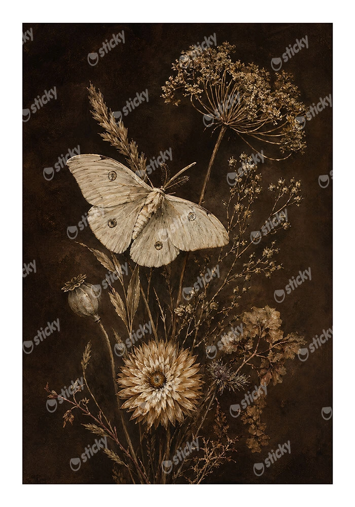 Poster VINTAGE DARK ACADEMIA MOTH