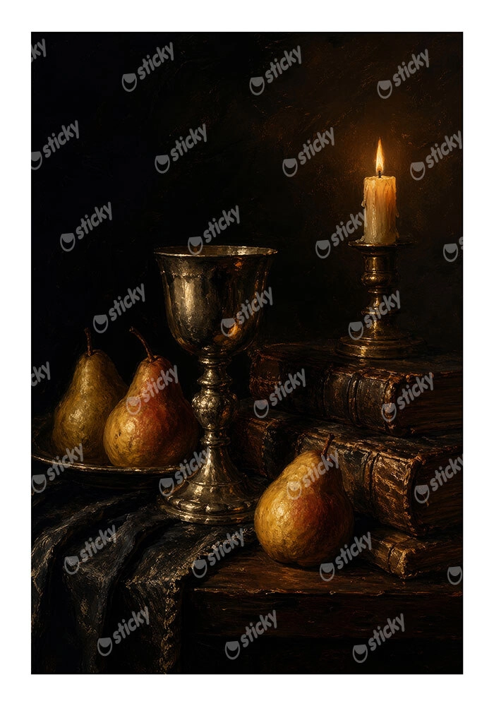 Poster VINTAGE DARK ACADEMIA PEARS
