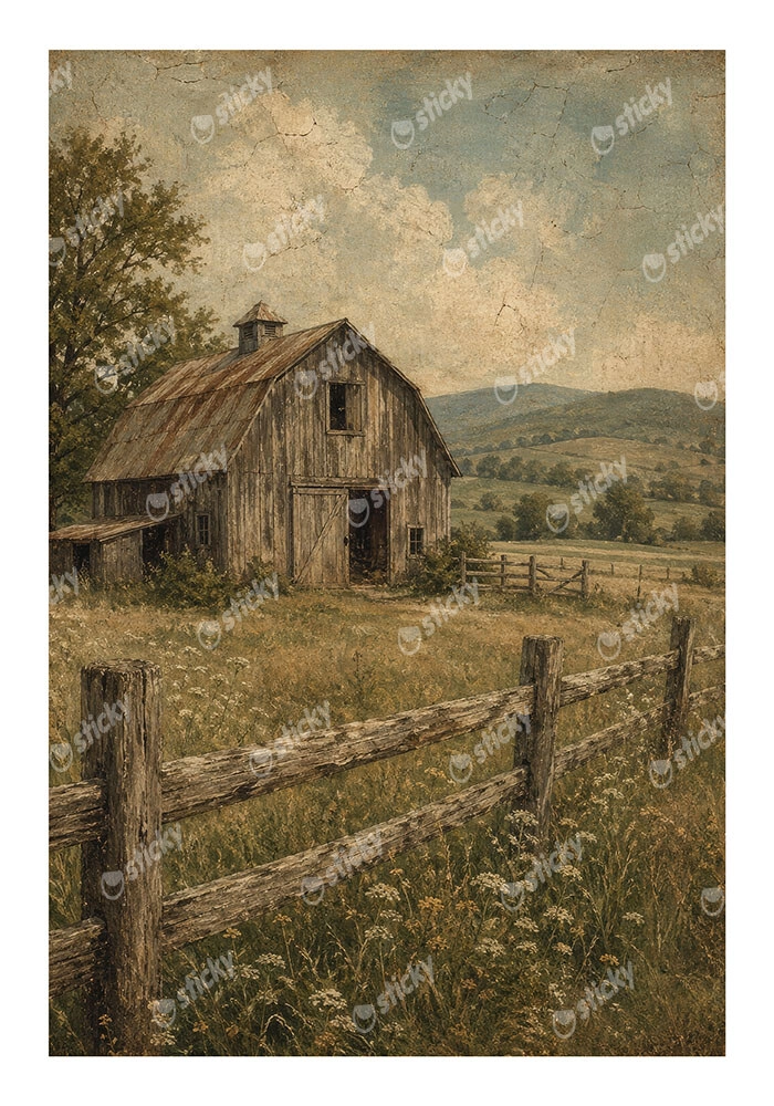 Poster VINTAGE DARK ACADEMIA BARN