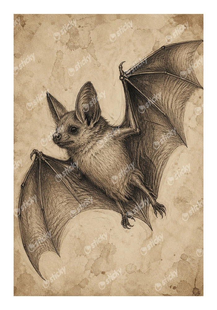 Poster VINTAGE DARK ACADEMIA BAT