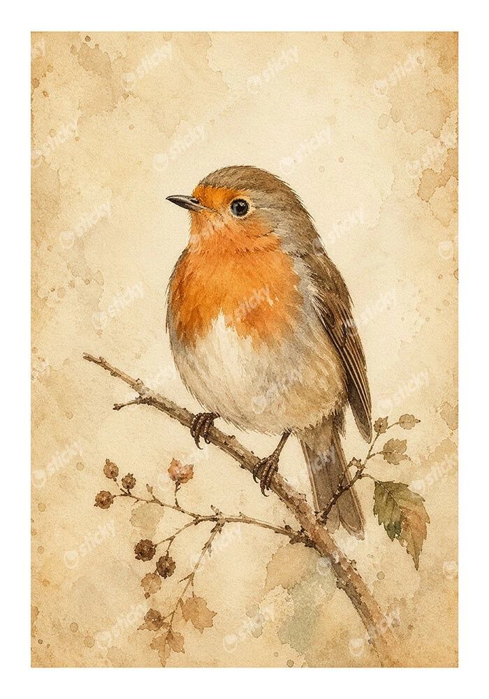 Poster VINTAGE DARK ACADEMIA BIRD 6