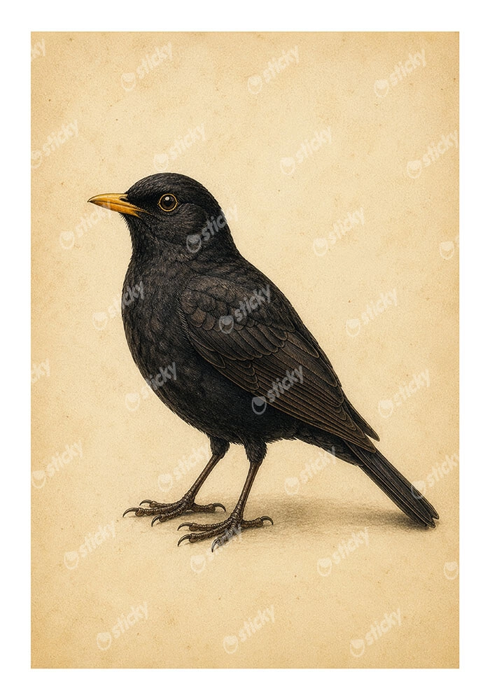 Poster VINTAGE DARK ACADEMIA BIRD 8