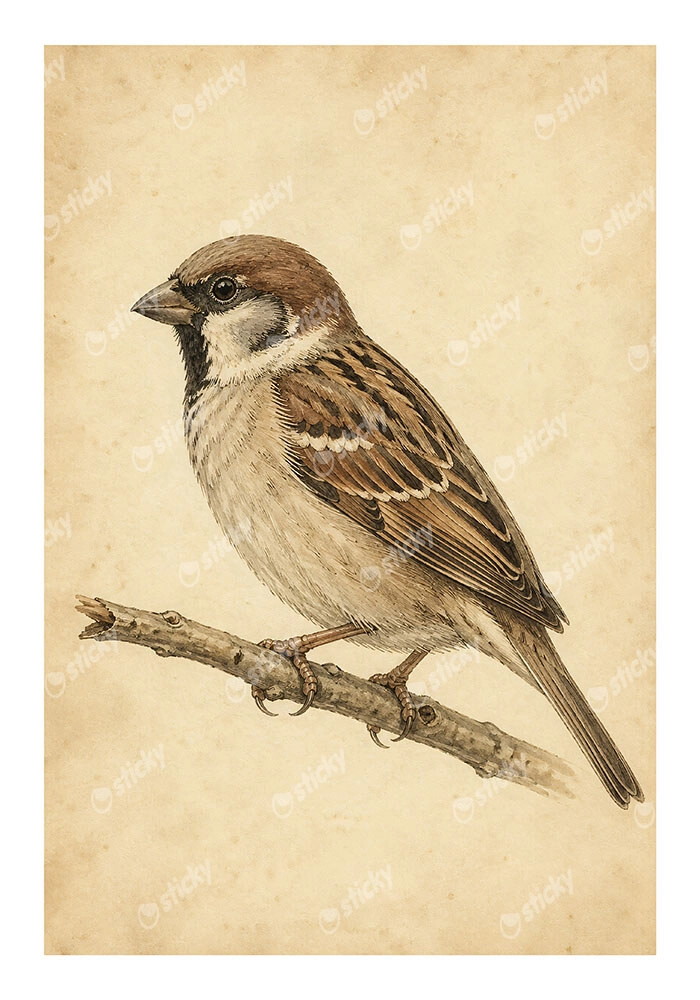 Poster VINTAGE DARK ACADEMIA BIRD 12