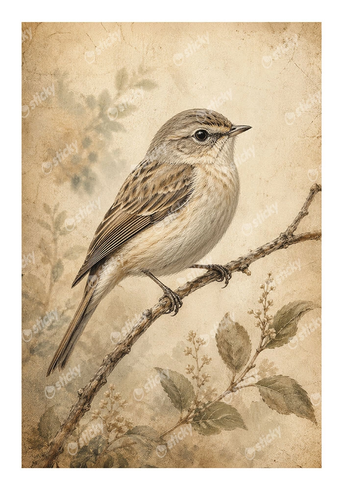 Poster VINTAGE DARK ACADEMIA BIRD