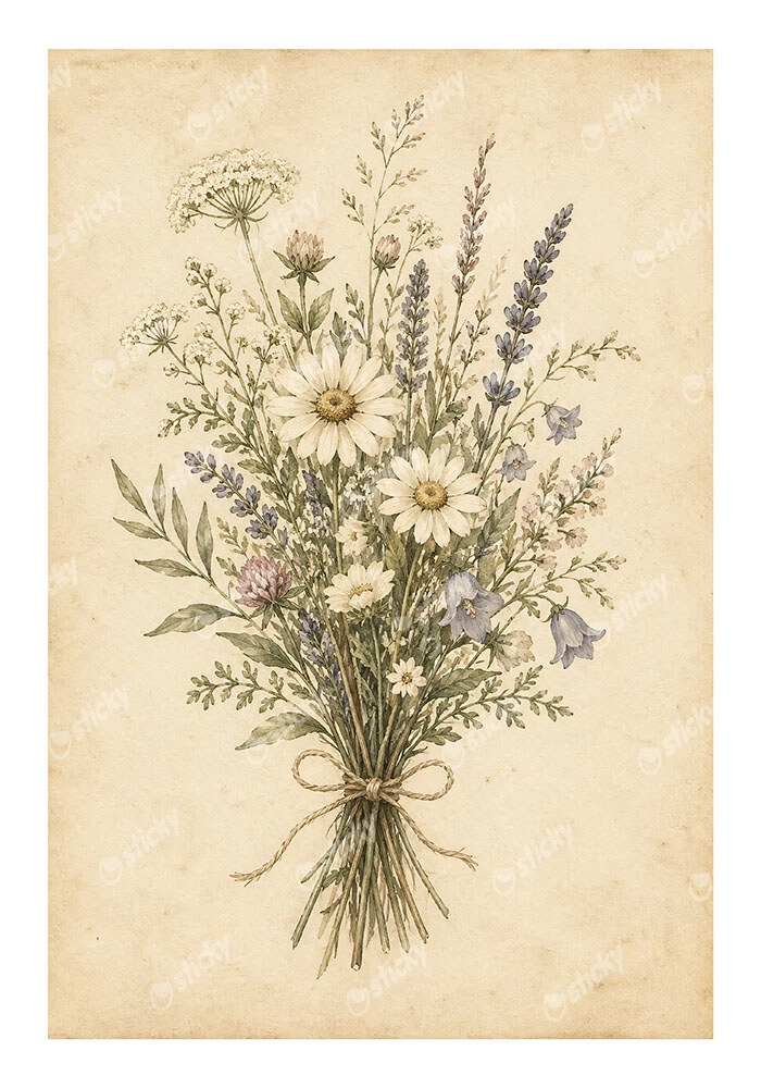 Poster VINTAGE DARK ACADEMIA BOUQUET