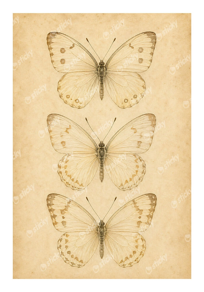 Poster VINTAGE DARK ACADEMIA BUTTERFLIES 4
