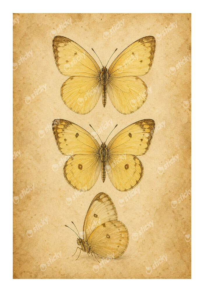 Poster VINTAGE DARK ACADEMIA BUTTERFLIES 5