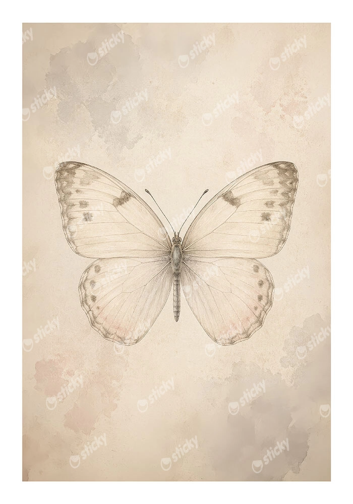 Poster VINTAGE DARK ACADEMIA BUTTERFLY 2