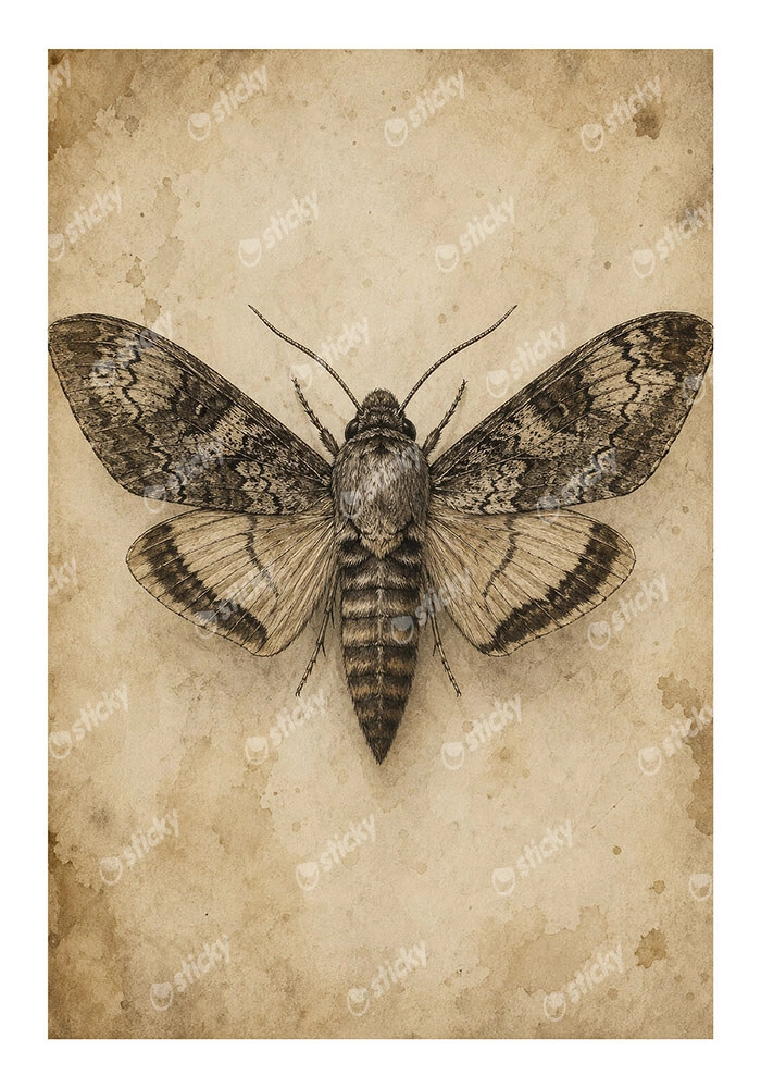 Poster VINTAGE DARK ACADEMIA BUTTERFLY 3
