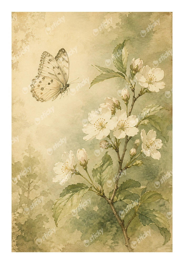 Poster VINTAGE DARK ACADEMIA BUTTERFLY 5