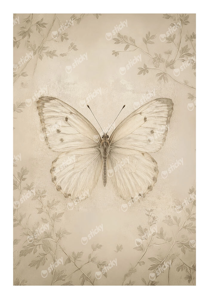 Poster VINTAGE DARK ACADEMIA BUTTERFLY