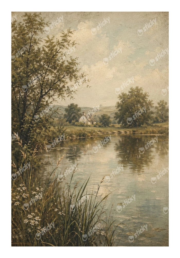 Poster VINTAGE DARK ACADEMIA BY THE RIVER 3