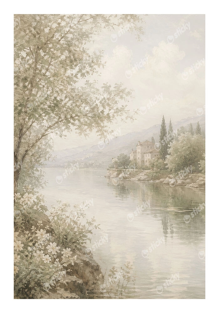 Poster VINTAGE DARK ACADEMIA BY THE RIVER