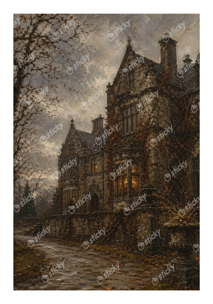 Poster VINTAGE DARK ACADEMIA CASTLE