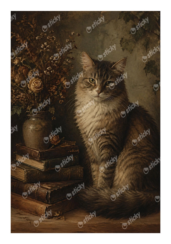Poster VINTAGE DARK ACADEMIA CAT 2