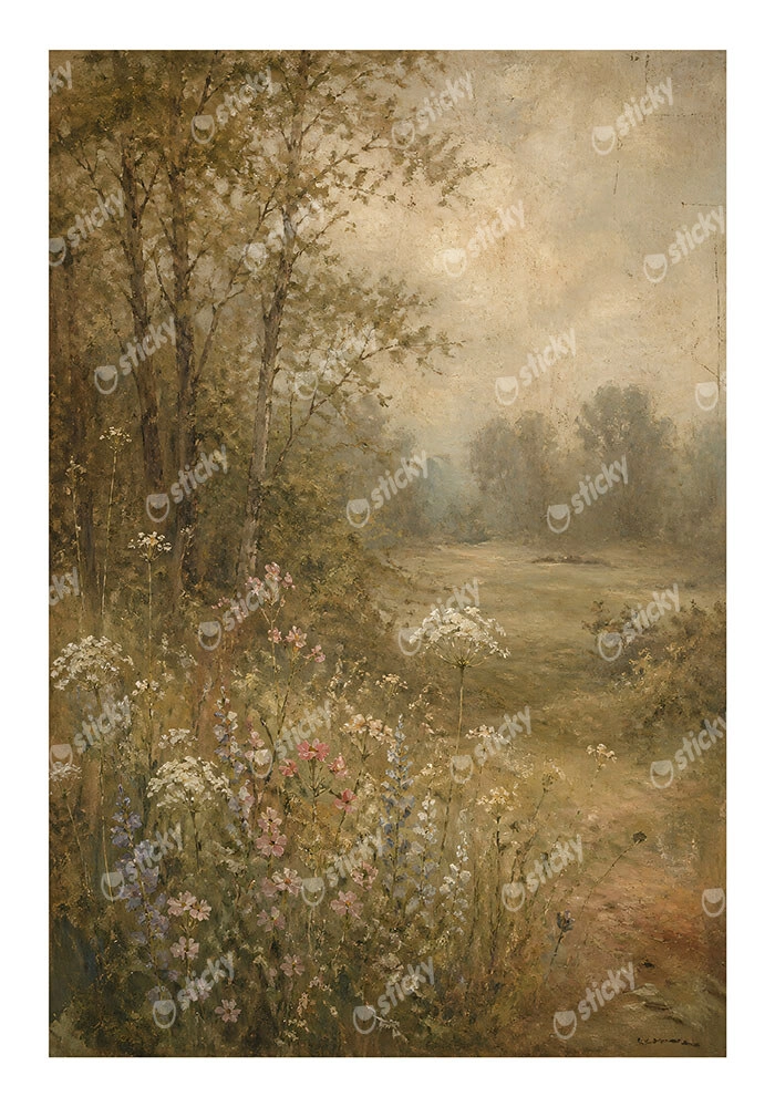 Poster VINTAGE DARK ACADEMIA COUNTRY FLOWERS