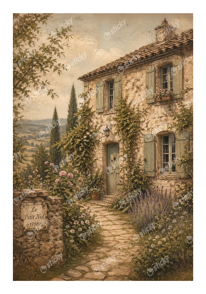 Poster VINTAGE DARK ACADEMIA COUNTRY HOUSE