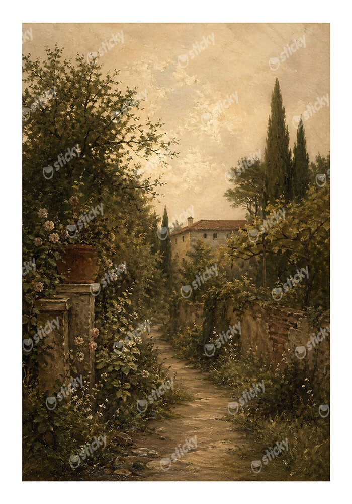Poster VINTAGE DARK ACADEMIA COUNTRY PATH 2
