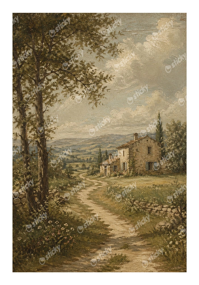 Poster VINTAGE DARK ACADEMIA COUNTRY ROAD 3