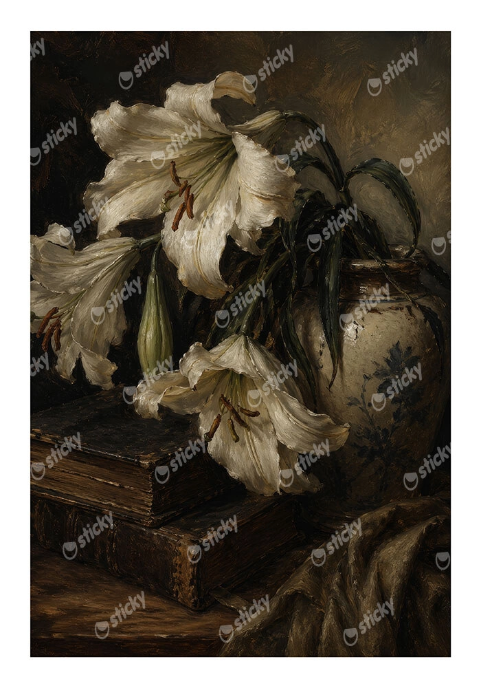 Poster VINTAGE DARK ACADEMIA DEAD FLOWERS