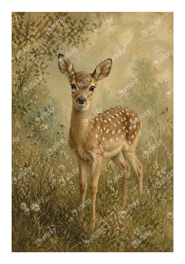 Poster VINTAGE DARK ACADEMIA DEER 2