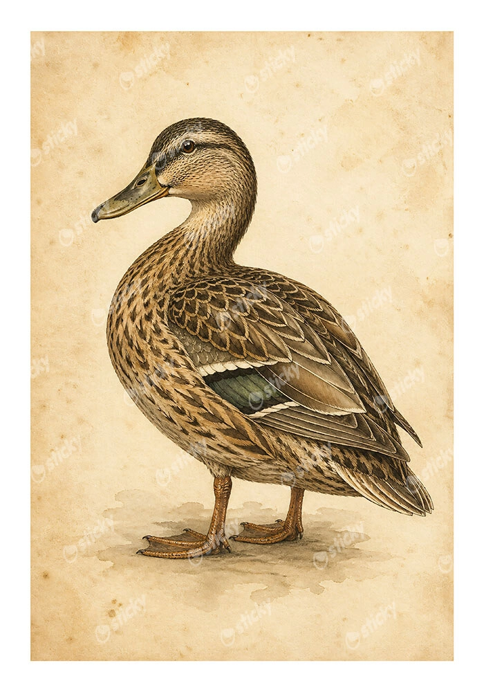 Poster VINTAGE DARK ACADEMIA DUCK