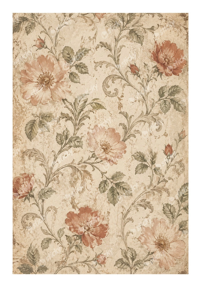Poster VINTAGE DARK ACADEMIA FLORAL PATTERN 2