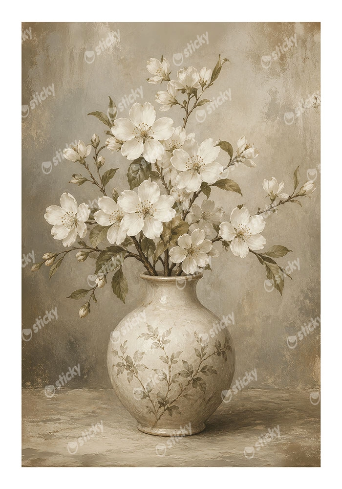 Poster VINTAGE DARK ACADEMIA FLOWER VASE 2