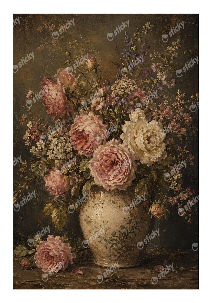 Poster VINTAGE DARK ACADEMIA FLOWER VASE 7