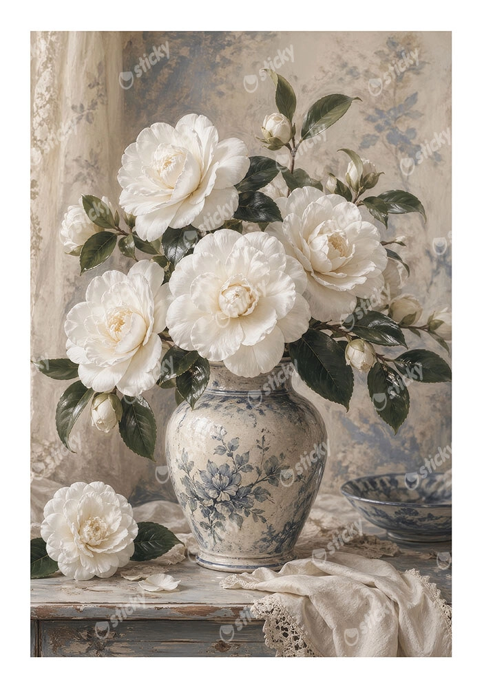 Poster VINTAGE DARK ACADEMIA FLOWER VASE