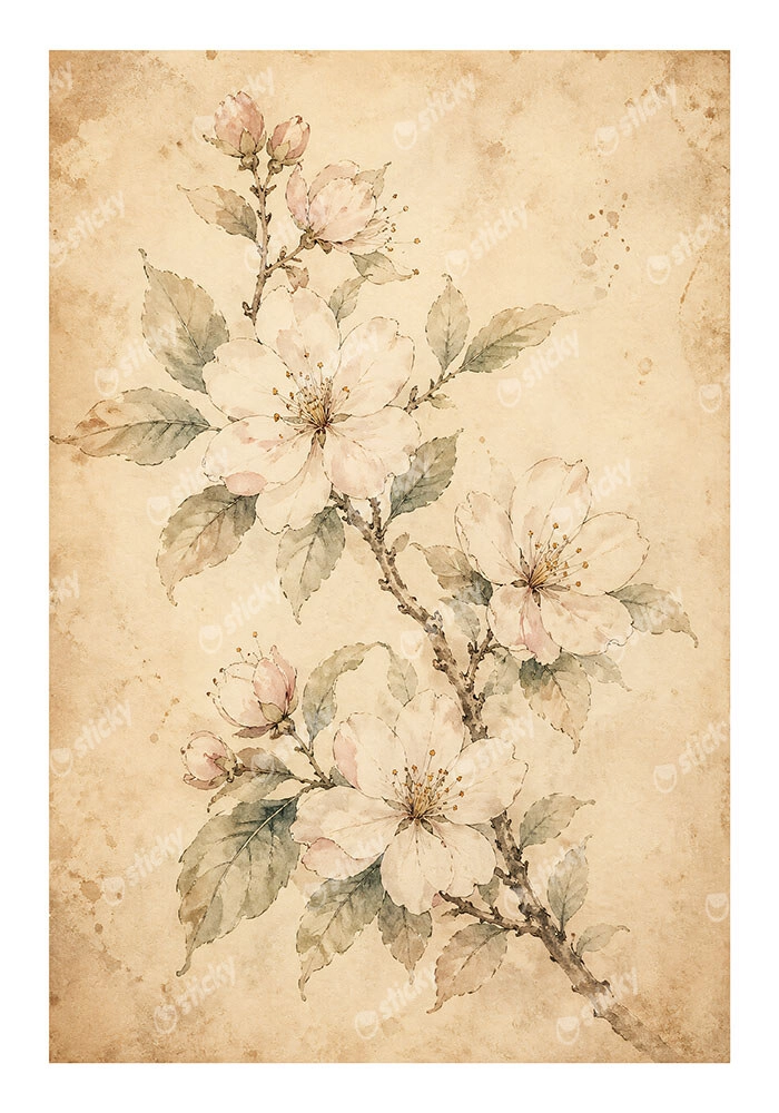 Poster VINTAGE DARK ACADEMIA FLOWERS 5