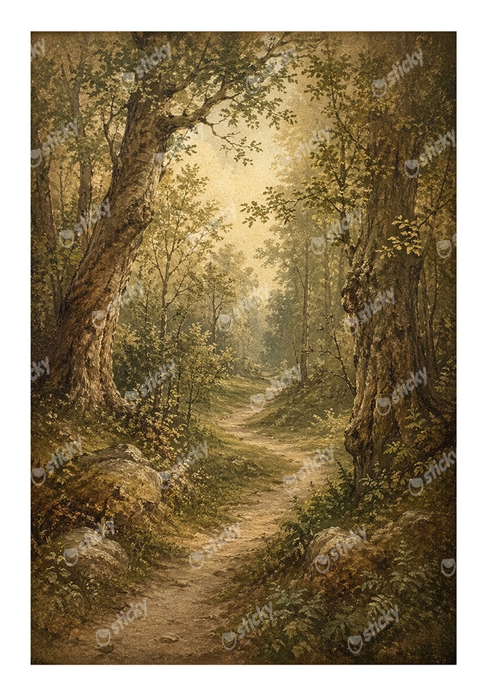 Poster VINTAGE DARK ACADEMIA FOREST PATH 2